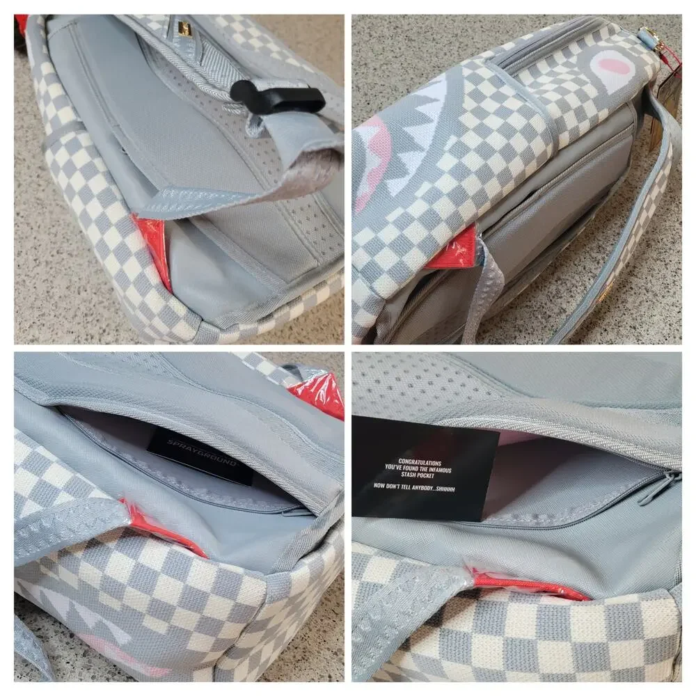 NWT SPRAYGROUND Knit SHARKS IN PARIS Cream DLX Backpack Soldout Limited Edition